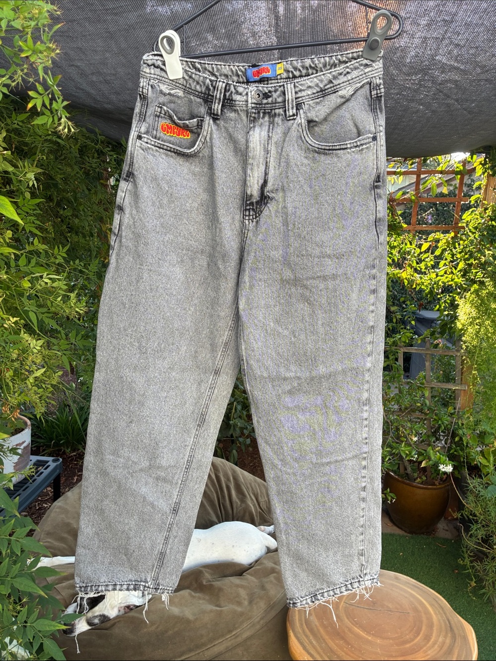 Empyre Grey Washed Relaxed Men’s Jeans, Size 32